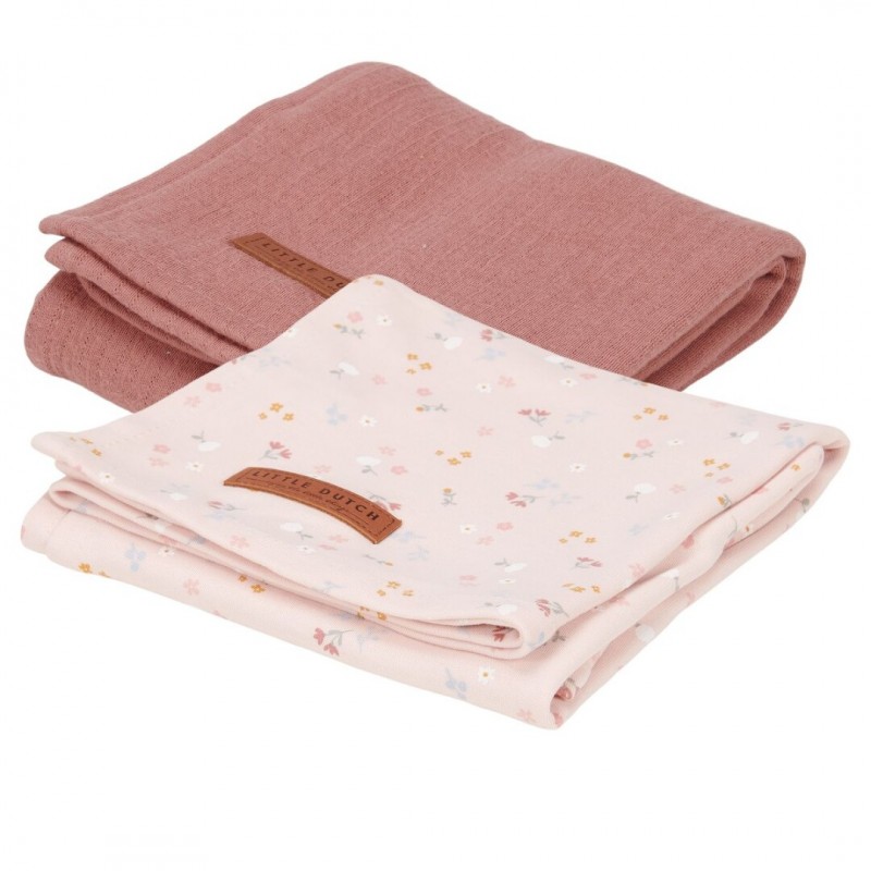 pack-2-muselinas-flores-y-mariposas-Little-Dutch-rosa