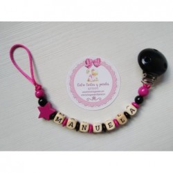 sujetachupetes chupetitos rosa personalizable